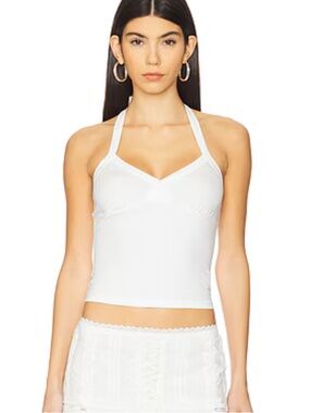 Nodress White Halterneck Tank Top Small NWT